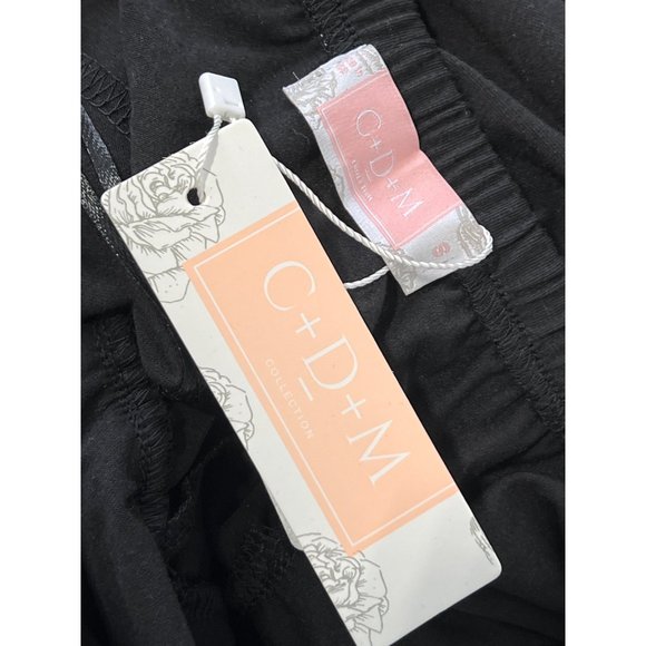 C+D+M Strapless Drawstring Jogger Jumpsuit Womens L Black Polyester Blend NEW - Picture 3 of 3